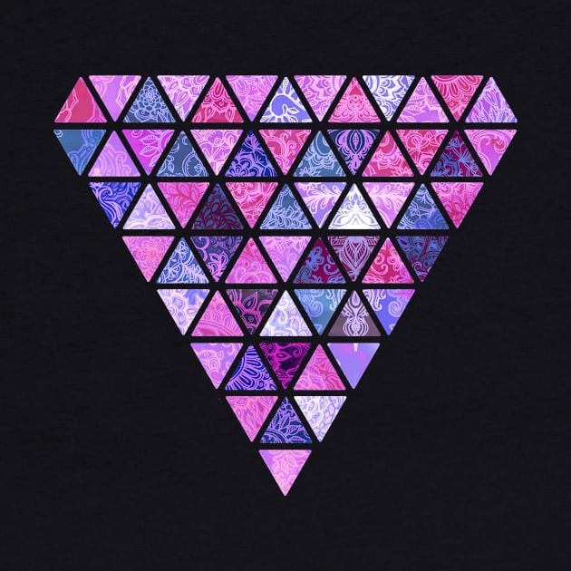 Berry Purples - Triangle Patchwork Pattern by micklyn